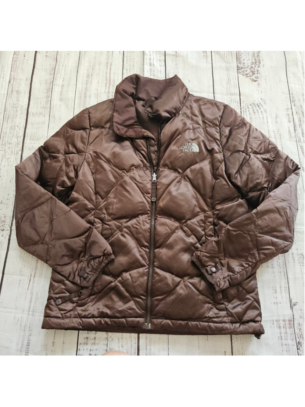 The North Face 550 Brown Goose Down Full Zip Jacket Womens Medium Outdoor
